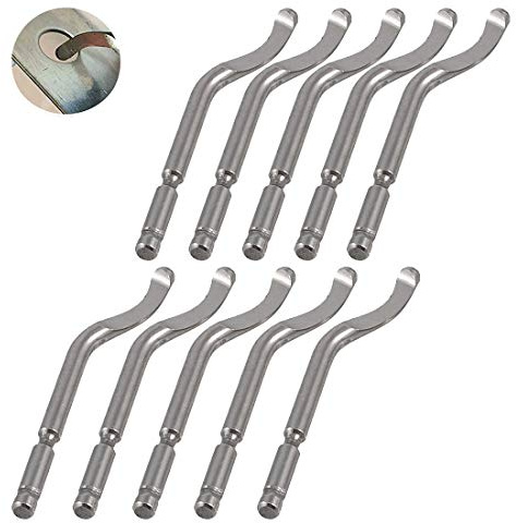 Outils D'ébavurage à Main CUKCIC Lames D'ébavurage 10 Pièces BS1018 Lames D'ébavurage pour Métal pour Aluminium l'impression 3D Cuivre Acier Plastique PVC Acier Inoxydable