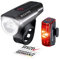 Sigma LED Fahrradlicht Set Aura 60 und Infinity | StVZO zugelassenes, akkubetriebenes Vorderlicht und Rücklicht | spritzwassergeschütztes Fahrradbeleuchtungsset
