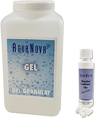 A.N. AGUA NOVA Wasserkern Vergelung in Wasserbetten, Gelbetten - Wasserbett Gel Granulat Pulver + 40x Agua Nova Wasserbett Konditionierer Conditioner Tabs Tabletten(1.25)