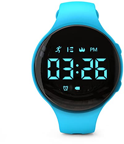 Focwony Reloj de seguimiento de actividad con LED sin Bluetooth, podómetro digital, con contador de pasos, distancia, calorías, cronómetro, despertador, gran regalo para niños, adolescentes, niñas,