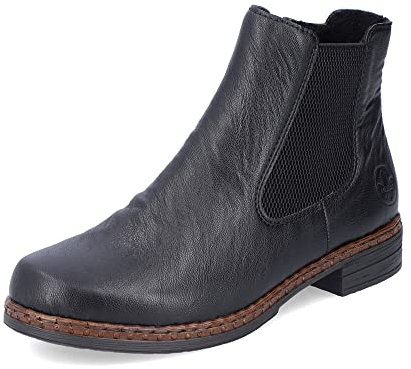 Rieker Damen Chelsea Boots 75170, Frauen Stiefeletten,Bootee,Booties,halbstiefel,Kurzstiefel,uebergangsschuhe,schwarz (00),38 EU / 5 UK
