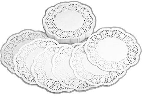 Paper doilies | White with lace pattern | Pack of 250 | 16cm diameter