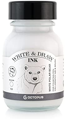 Write and Draw Ink 100 White Polar Bear, inchiostro stilografica e disegno, 50 ml