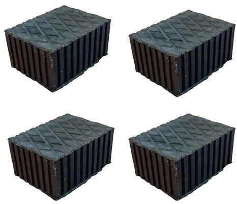 Lot de 4 tampons pour pont élévateur, en caoutchouc, rectangulaires, compatibles avec Ravaglioli, Corghi, OMCN (160 x 120 x 80 mm)