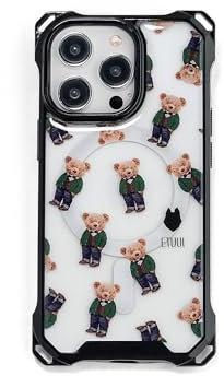 ETUUI Clear Case Teddy Motiv Hülle mit Ösen iPhone 13 | hochwertige Schutzhülle, Rundumschutz Handyhülle