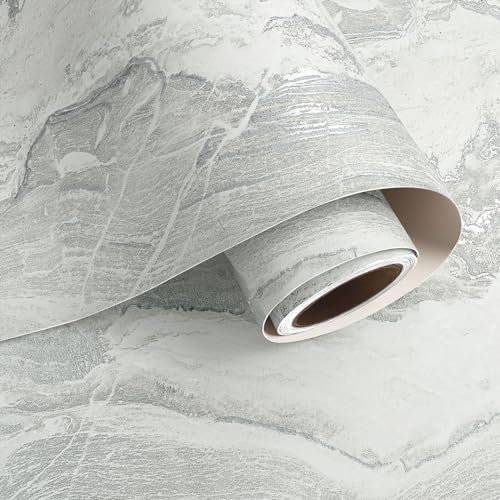 VaryPaper Marmor Tapete Beige Grau Matt 40cmx200cm Marmor Folie Klebefolie Arbeitsplatte Küche Dekofolie Selbstklebend Wandtapete Badezimmer Wasserfest Küchentapete Abwaschbar Schrankfolie Regal