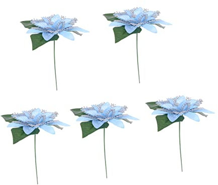 Cabilock 5stücke Teiliges Kunstblumen Für Weihnachtsdekoration Simulation Flowers Für Festlichkeiten Stilvolle Für Weihnachtsbaum Party Und Heimdekoration