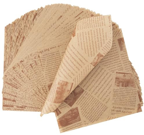 Papier Emballage Alimentaire Anti-Adhérent Anti-Graisse Pour Sandwich - 100 Feuilles, 20×20cm
