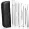 AiQInu 10 piezas Puntos Negros Kit, Herramientas para Eliminar Espinillas, Extractor de Acné Kit Blackhead Remover de Acero Inoxidable, Adecuado para Espinillas, Acné y Otras Impurezas de La Piel