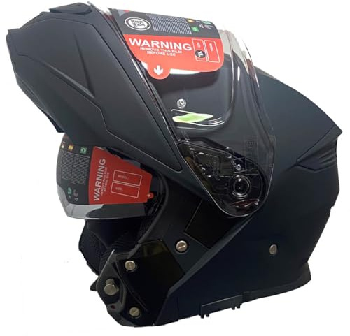 Gullwing Casco de Moto Modular SMK Abatible con Visor Solar Negro Mate - Homologado P/J ECE 22.06 - Designed