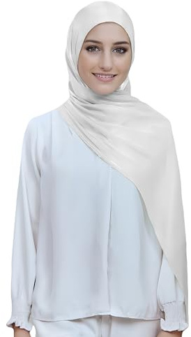 Lina & Lily Damen Hijab Kopftuch Schal mit Glanz-Schimmer Für Muslimische Frauen