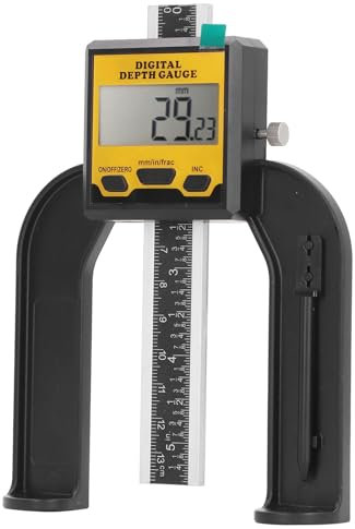Digitaler Tiefenmesser, 0,01 Mm Auflösung, Holzbearbeitungs-Höhen- und Tiefenmesswerkzeug mit Magnetischer Basis, Professionelles Zubehör