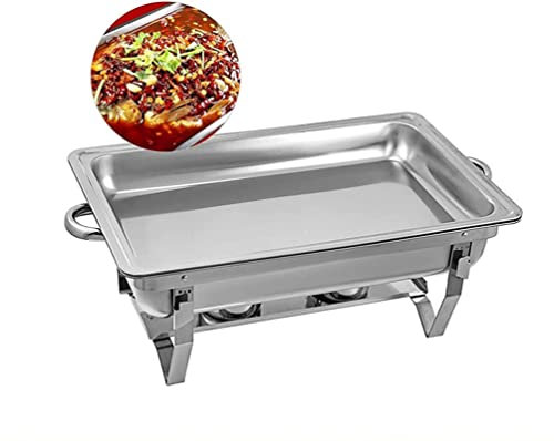 Chafing Dish Buffet Chafing Food Warmer aus Edelstahl 9L Dampfpfannen und Rahmen Speisenwärmer für Partys Buffets