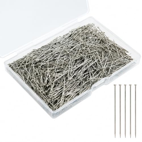 1100 st 2,5 cm (1 tum) systift, lapptäckning, klänningsstift, rak för klädmakare, smycken, huvudstift fin satinstift, sömnad och hantverk