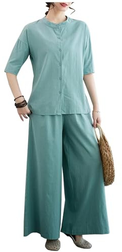 DAYKET Uniforme Chino de Tai Chi Ropa Femenina de Artes Marciales Kung Fu Ropa de Entrenamiento de Manga Media-para Mujeres Ejercicios Qi Gong Kung Fu Wung Chun,Blue-XL