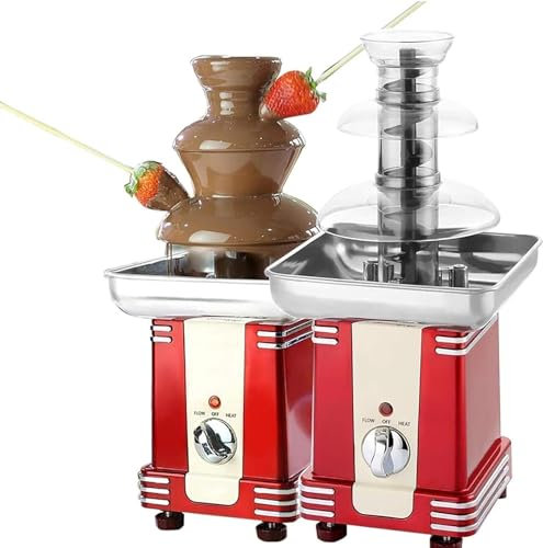 LABLADUO Chocolate Fountain, 3 Katl? ?ikolata Fondü ?e?mesi, Otomatik Ev ?ikolata ?e?mesi Makinesi, Kü?ük Ticari Tahin ?elale Makinesi, Yap??kan De?il, Kolay Temizlenir