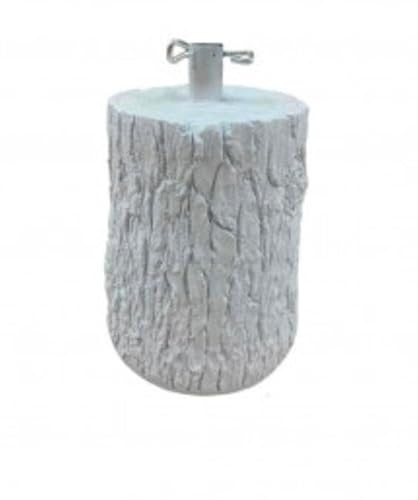 21 SHOP® Base Supporto Albero di Natale Tronco Realistico Natalizio, Riproduzione come nella Realtà Solido Resistente, Addobbo Festivo Attacco Universale Altezza 36cm con Tubolare Albero BIANCO