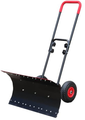 Snöplog snöborttagningsspade, snöspade kraftig för uppfart, tvåvägande slitstark snöskjutare med hjul, lång snöplog spade dubbel användning snö och isborttagning, för dörröppning trottoar