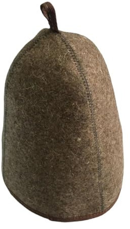 HCYZYU Saunahut 2 Stück Saunahut, 3 mm dick, Kopfbedeckung, Banya-Saunahut for Männer und Frauen, braun, Sauna-Vaporarium-Zubehör Naturfilz-Sauna-Zubehör-Mütze