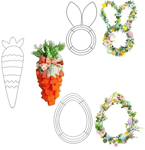 Türkranz Ostern Metallringe zum Basteln,Osterdeko Türkranz Metallring Türkranz Frühling Metallkranz Oster Frühlingsdeko Türkranz Personalisiert Metall Osterkranz Haustür für DIY Osterkranz (3PCS)