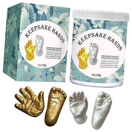 CHICAMPERA Handabformungsset für Babys mit Gips und Pe Material Hand und Fußabdruck Bausatz für Neugeborene als Geschenk und Erinnerung an Babygeburtstage
