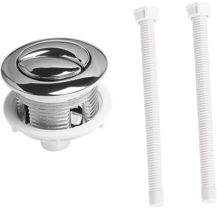 Vaguelly Botón Agua Del Inodoro De Doble Descarga De Botón Redonda Compatible Con Cisternas Roca Mecanismo De Descarga Para Wc Color Plata