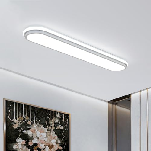 Naroume Metal LED Ceiling Light,65W Linear Ceiling Lamp,6500K Cool White Modern Ultra Thin Low Profile Light Fixture for Kitchen, Home & Office Hallway (92cm)