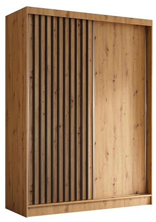 AXLIVING Cabinio Kleiderschrank 160 breit Artisan Eiche Schwarz