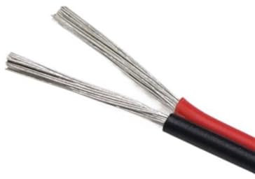 Silicone high-voltage cable, 2 Conductor Parallel Silicone Wire Black And Red 12-24 AWG 1 Meter(24 AWG)