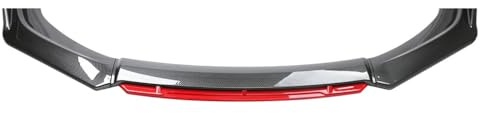 Voiture Becquet de Lèvre Avant pour Ford Transit Custom 2012-2024 2025, LèVre Lame SéParateur Diffuseu Extérieur Kit de Corps Fibre de Carbone(Black Red)
