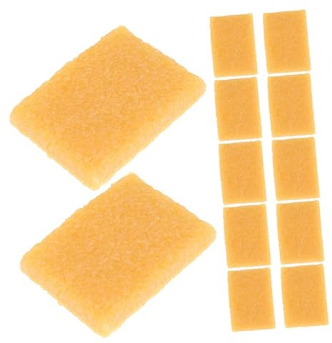NUOBESTY 12pcs Rubber Cleaning Erasers for Adhesive Removal Multi-Purpose Rubber Tool for Paper Wood Plastic Safe Residue and Glue Remover for Craft Projects Yellow