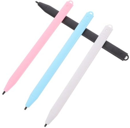 BELLIFFY 4Pcs LCD Writing Tablet Stylus Pen Set High-precision Drawing Replacement for Digital Writing Boards Compatible with LCD Tablet Memory Slots Black White Blue Pink