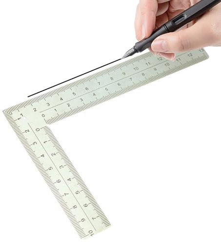Strumento per inquadratura a L, righello in acciaio inossidabile, strumenti di misurazione ad alta precisione, righello in metallo con incisione su entrambi i lati e marcature millimetriche accurate |