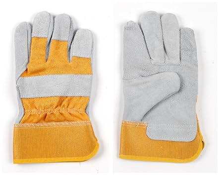 Gants de soudeur courts en cuir pleine paume, protection de sécurité for soudage semi-électrique