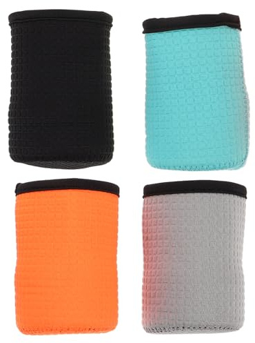 SHINEOFI Fundas de Neopreno para Enfriadores de Latas 4 Piezas, Portavasos Aislantes Reutilizables para Cerveza y Refrescos, Diseño Antideslizante y Plegable, Adecuado para Fiestas