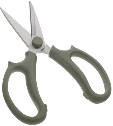 Didiseaon Tijeras de Jardinería de Acero Inoxidable Punta Puntiaguda, Tamaño Medio, Color Gris Verdoso, Tijeras para Cortar Flores y Ramas, Herramienta Práctica para Floristería y Cuidado