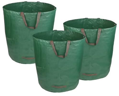 Julido 3er Set Gartensäcke 270L – Faltbare Laubsäcke mit Griffen – Robuste Wiederverwendbare Gartenabfallsäcke für Laub, Gras, Unkraut und Gartenabfälle – Garten Müllsäcke