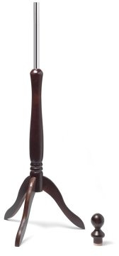 LUCCESI Schneiderpuppe Zubehör | Metall-/Holz-Dreibein | Standfuss wenge/kolonial | Länge ca. 100 cm/Ø Chromstange 2,50 cm | Zubehör Schaufensterpuppe
