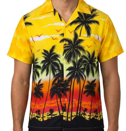 Chemise Hawaienne Homme à Manches Courtes - Chemise Aloha Décontractée pour Hommes - Chemises d'Été pour Hommes