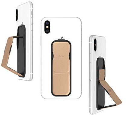 CLCKR Phone Grip and Expanding Stand, Universal Phone Grip Holder with Multiple Viewing Angles for iPhone, Samsung, Phones, Tablets and Many More - Rose Gold