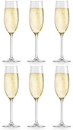 Libbey Bicchiere da Champagne Atna - 210 ml / 21 cl - Set di 6 Pezzi - Design Elegante - Alta qualità - Lavabile in lavastoviglie