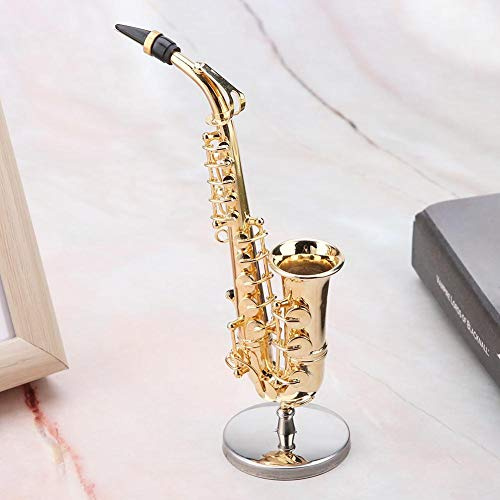 【𝐅𝐫𝐮𝐡𝐥𝐢𝐧𝐠 𝐕𝐞𝐫𝐤𝐚𝐮𝐟 𝐆𝐞𝐬𝐜𝐡𝐞𝐧𝐤】Wocume Miniatur-Altsaxophon-Replik mit vergoldeten Instrumentenmodell-Ornamenten
