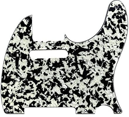 Dopro 5 Löcher Vintage Tele Guitar Pickguard Scratch Plate passend für USA/Mexican Fender Telecaster Black White Achat