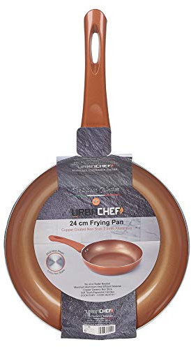 URBN-CHEFF Ceramic Copper Steel Induction Cooking Pots Saucepans Kitchen cookware Set (24cm Frying Pan)