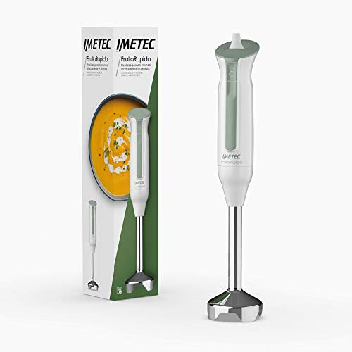 Imetec frullarapido, Frullatore a immersione, Gambo xl in acciaio, Lame in acciaio inox, Funzionamento a impulsi, impugnatura ergonomica, 450 watt