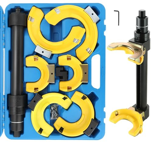 DASBET Macpherson Strut Spring Compressor Kit Universal Interchangeable Fork Strut Coil Extractor Remover Tool Set with Protective Sleeve and Carrying Case Strut Spring Compressor Set ﻿