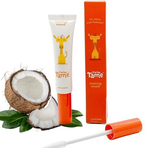 T is for Tame - Hair Taming Cream Wand for Flyaways, Frizz - Natural & Vegan Kids Hair Care Styling Wand - Slick Back Smoothing Hair Stick for Baby & Toddler - Anti-Frizz - 0.5 fl oz