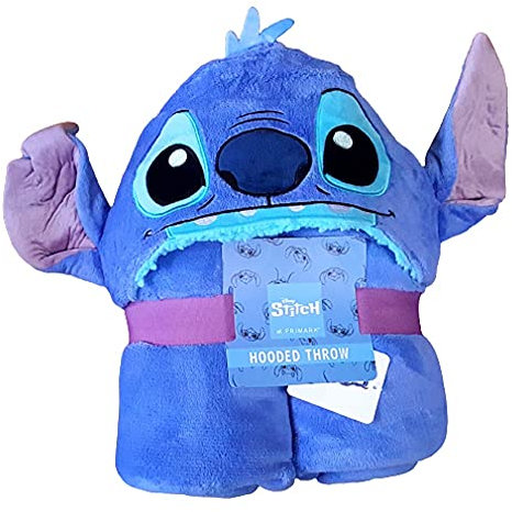 Primark Limited Lizenzierter Disney Lilo & Stitch Fleece-Überwurf mit Kapuze und 3D-Ohren