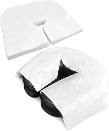 ZEN 1000x Einweg Kopfstützen-Auflagen für Massage-Liegen - Nasenschlitz-Tücher - Massage-Zubehör - Gesichts-Unterlage für Kosmetik-Tische - 41x31 cm