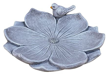 stoneandstyle kleine Vogeltränke mit Vogel frostfest Steinguss